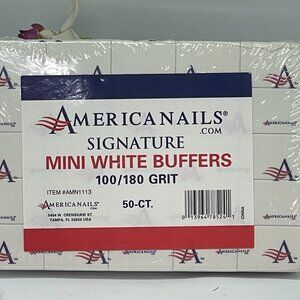 50x America Nails Signature Mini White Manicure Pedicure Nail Buffer Shiner